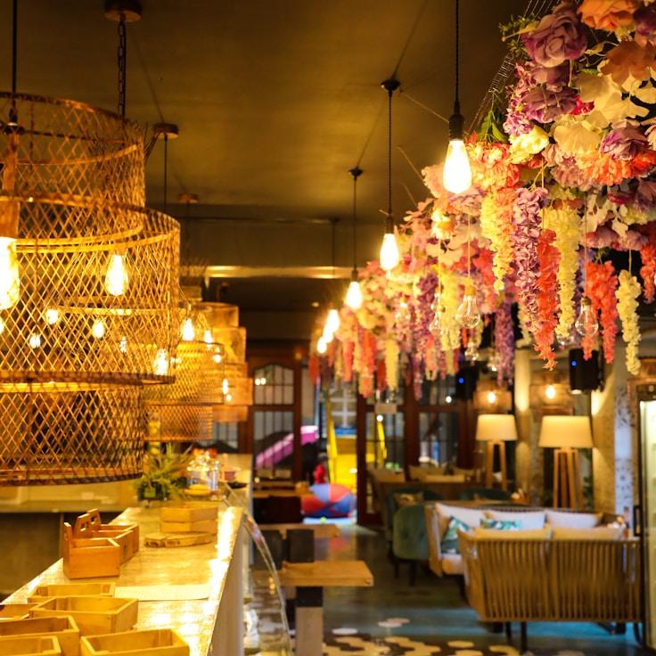 Restaurant interior with private family seating